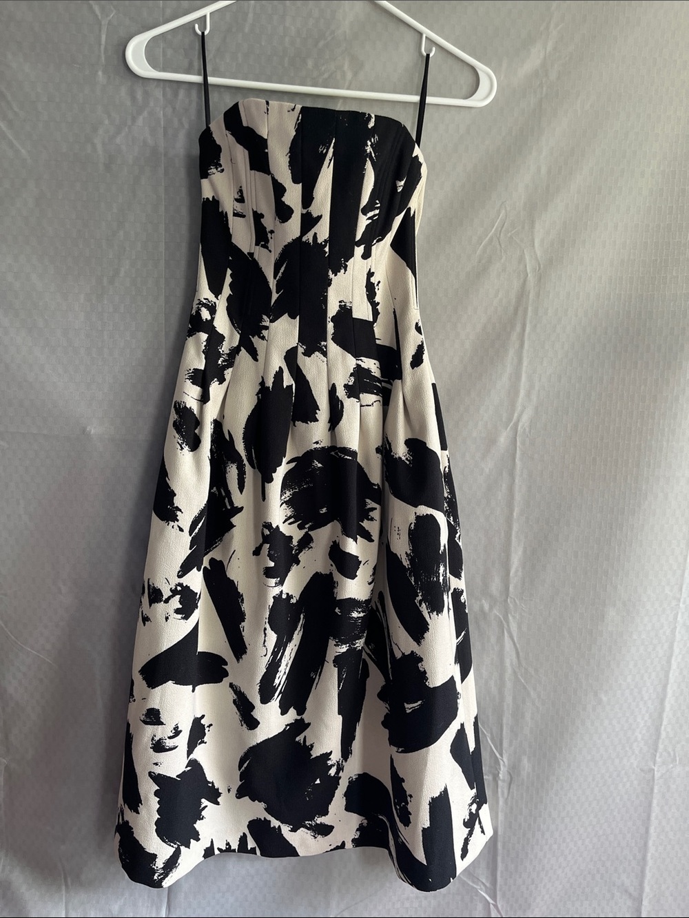 H&M Black and White Strapless A-Line Dress